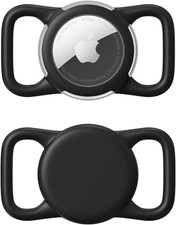 Waterproof Airtag Holder for Dog or Cat Collar, Regular Size, Black