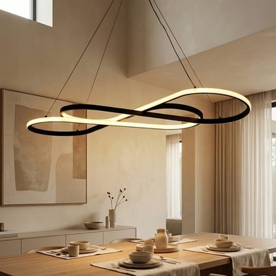 40'' LED Chandelier Pendant Light Kitchen Island 3CCT Ceiling Fixture with Remote