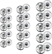 120 Sets 3 Sizes Sew on Snap Buttons Metal Fastener Press for Sewing Clothing Si