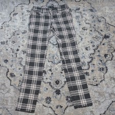 Tripp NYC Women s Skinny Plaid Pants Size 1 Black Gray Check Goth Punk Emo Alt