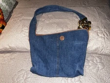 JW Anderson Large Denim chain bag Suede leather gold chain Shoulder Bag Rare!