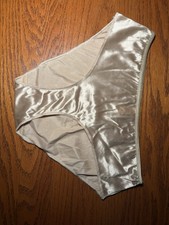 Vtg Y2K Victorias Secret Second Skin Satin Hi Cut String Bikini Panties Small