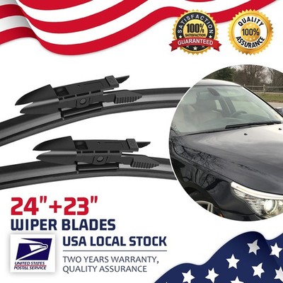 2Pcs Front Windshield Flat Wiper Blades Fit For BMW 525i 525xi 2004-2007 24''+23''