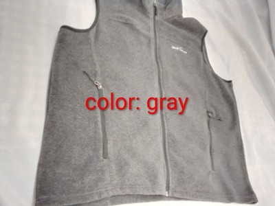 Eddie Bauer Mens Vest XL Gray Zip Front, Zip Pockets Fleece Chest 52''