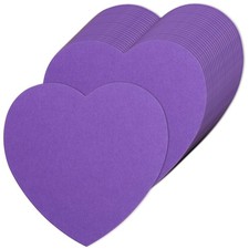200 Heart Cutouts - 4 Inch Purple Heart Shapes - Paper Cut-Outs for Valentine...