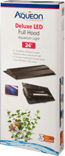 LED Deluxe Fish Tank Aquarium Full Hood, Black, 24 Inch