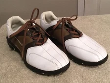 NIKE White & Brown Golf Shoes 317628-102. Size 11. Excellent Condition.