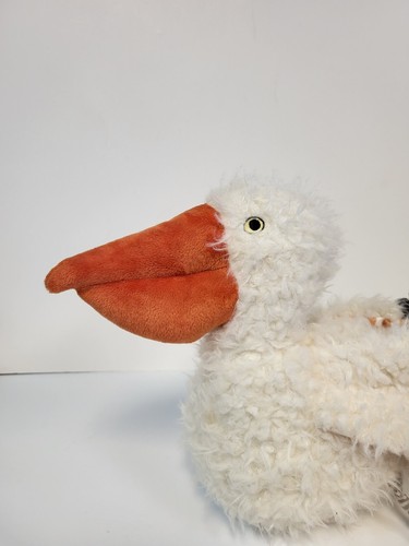 Bunnies by the Bay Pelly the Pelican Plush Fuzzy Off White Gray Stuffed Bird - Picture 11 of 15
