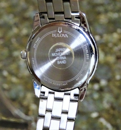 LADIES BULOVA WRISTWATCH STAINLESS//WATER RESIST/96P178/B7/DIAMONDS AROUND FACE - Picture 5 of 6