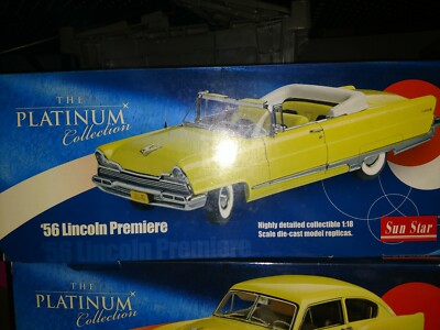 Sun Star 1956 LINCOLN PREMIERE 1:18 SCALE DieCast model car Yellow