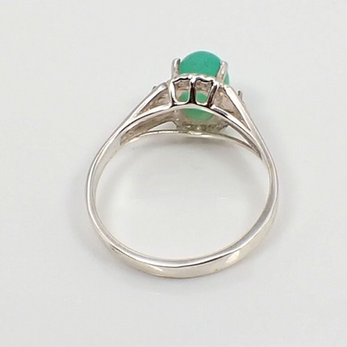 Natural Australian Jade Chrysoprase Gemstone Ring Genuine 925 Sterling Silver - Picture 7 of 10