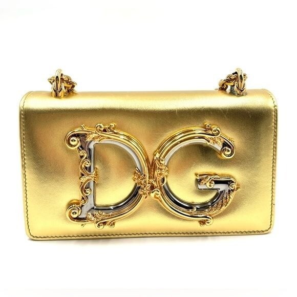 Dolce & Gabbana D&G ゴールド パーティーバッグ DOLCE&GABBANA D&G Metallic Leather Crossbody Bag | eBay