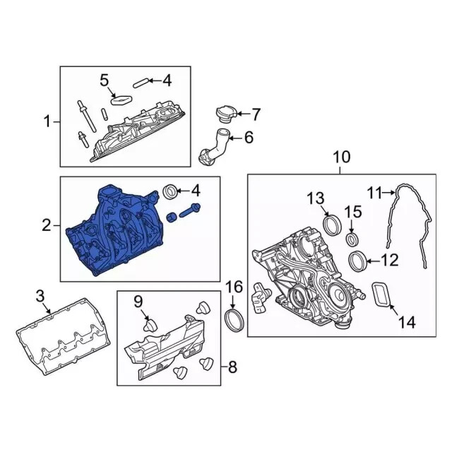 20172024 Ford 6.7L Left Side Engine Valve Cylinder Head Cover HC3Z
