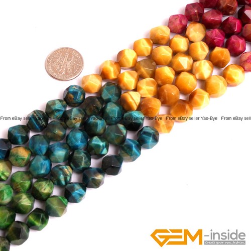 Wholesale Lot Natural Assorted Gemstone Polygonal Jewellery Making Beads 15" UK - Picture 98 of 129