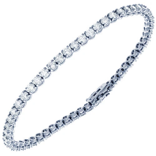 Fascinante Brazalete Damas 15.61 Quilates Corte Redondo Diamante Certificado DIA 18K WG