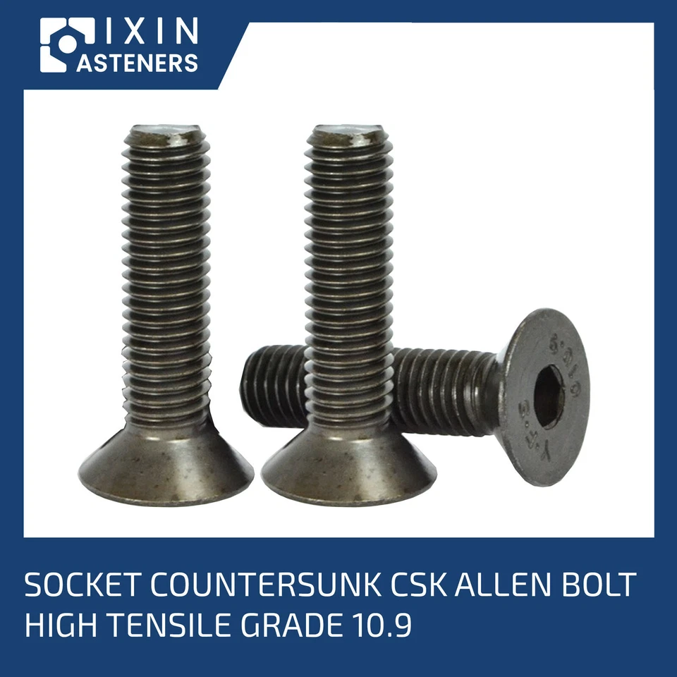 JH-FAST M2 M2.5 M3 M4 M5 M6 COUNTERSUNK SOCKET SCREWS HIGH TENSILE ALLEN KEY BOLT 10.9