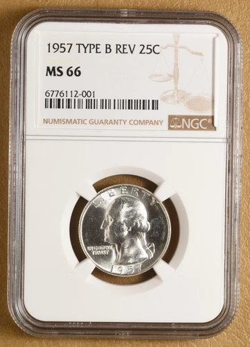 1957 P Washington Quarter 'Type B Reverse' NGC MS66