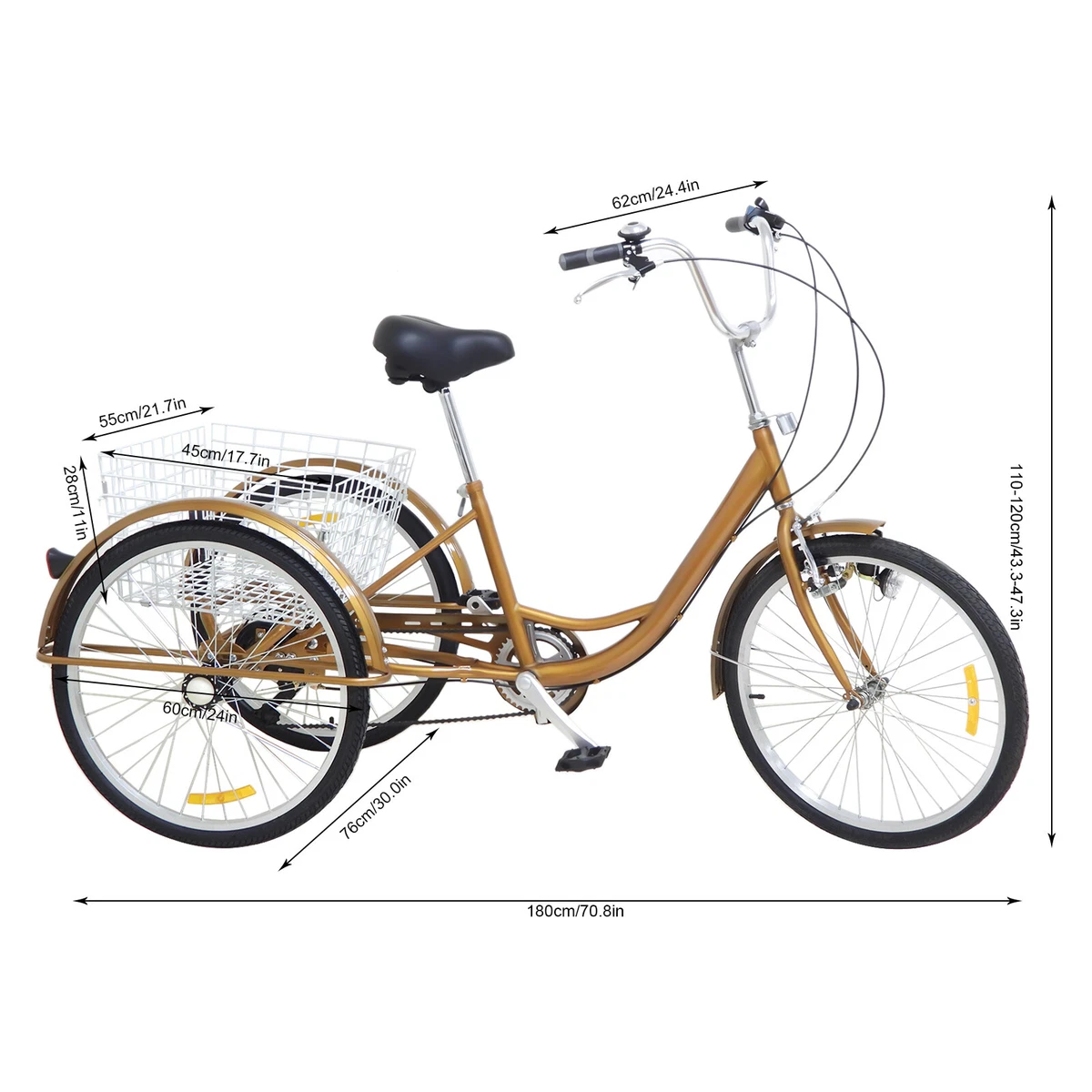 Biciclette triciclo unisex per adulto