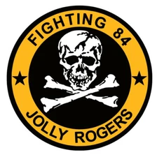 Jolly Rogers Fighting 84 VF-84 Logo Die Cut Laminated Vinyl Decal