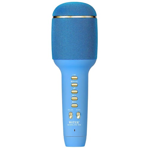 MICROFONO KARAOKE BLUETOOTH CON CASSA SPEAKER ADULTI CAMBIA VOCE DUAL WS900 BLU - Foto 2 di 6