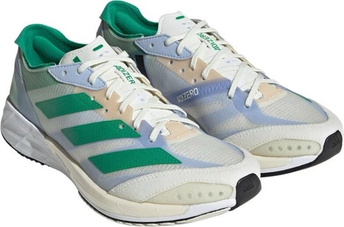 NEW Adidas Adizero Adios 7 Road Running Shoes Women 12 Men 11 Court Green White - Picture 2 of 5