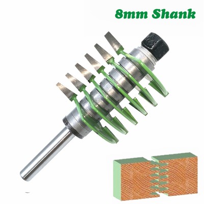 8mm Shank 2 Teeth Adjustable Finger Joint Router Bit Tenon 
