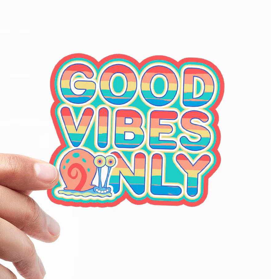 Spongebob Squarepants Schwammkopf Gary Good Vibes Only 8cm Sticker Aufkleber - Bild 2 von 2
