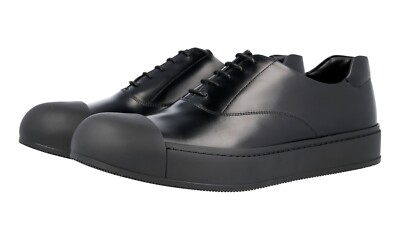 靴 prada sports flat shoes Pre-owned Prada Sport Black Patent Leather Lace-up Scrunch