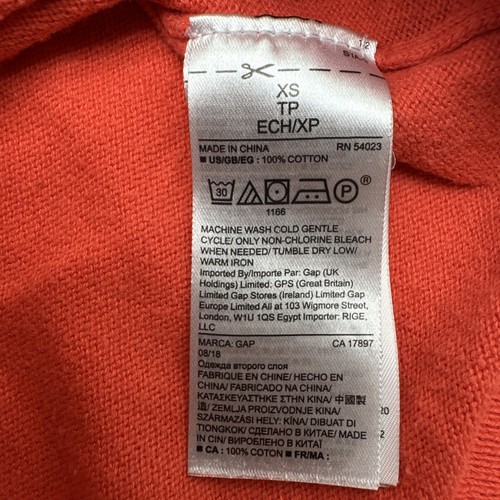 Gap Sweater Youth Girl X-Small Orange Solid ..#18537 - Picture 7 of 10
