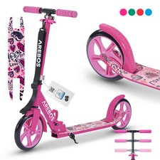 AREBOS Tretroller Kickroller Cityroller Kinderroller Erwachsene Scooter Pink