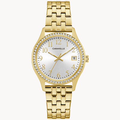 Caravelle by Bulova Women's Classic Crystal Accented Watch & Bracelet  44X101