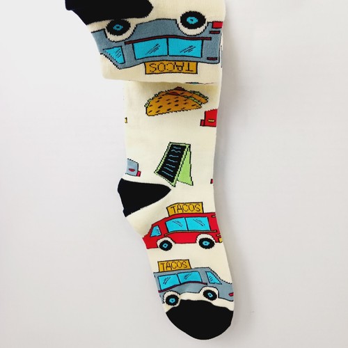 Women Boy Sock OOOH GEEZ YEAH! Taco Truck Food Guacamole Lettuce Chicken NWT NEW - Picture 6 of 9