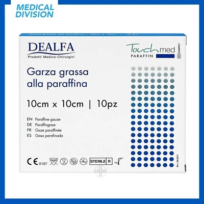 10 Garze Grasse paraffinate non adesive 10x10 cm garza grassa tipo connettivina