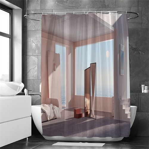 Extra Long Window Chiffon Shower Curtain Waterproof Bathroom Fabric Curtains New - Picture 21 of 42