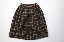 Vintage 50s 60s Mid Century Modern MCM Womens 24 Checkered Wool Tweed Skirt USA