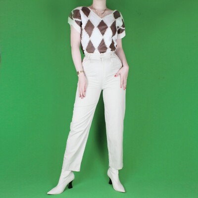Vintage 90er Pastell High Waist Grunge Tailored Hose Pants Chic XS Small 6