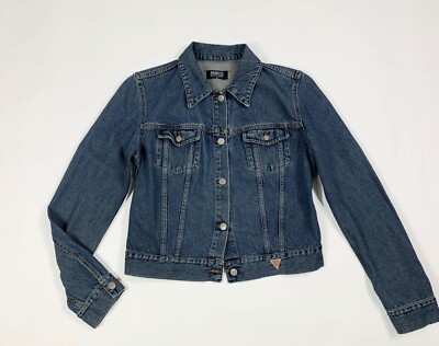 Fiorucci giacca jeans denim jacket donna usato XL vintage moda wear top  T7696 | eBay