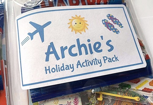 Personalised Childrens Kids Holiday Travel Activity Pack with sweets - Picture 2 of 5