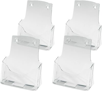 SIGEL LH112 Tisch-Prospekthalter DIN A5 aus hochwertigem Acryl, 4-er Pack 