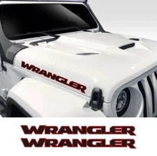 (2x) Set of  Jeep WRANGLER Hood Decals Sticker Red and Black