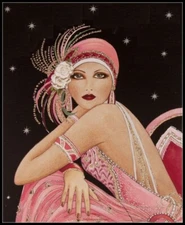 Art Deco Lady 2-9 - Chart Counted Cross Stitch Patterns Needlework DIY DMC Color