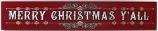 Merry Christmas Y'all Welcome Door Sign Southern Style Holiday Home Decor