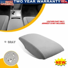 Fits 2007-2011 Toyota Camry Leather Console Lid Armrest Cover Skin Center Gray