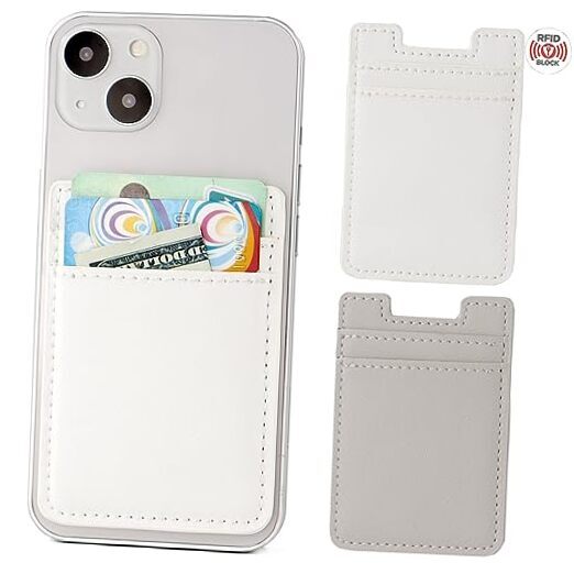 2-Pack Leather Adhesive Phone Wallet for Cards & Cash  