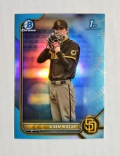Adam Mazur 2022 1st Bowman Chrome #BDC-4 Prospect SKY BLUE REFRACTOR Padres z41