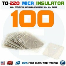 100PCS TO-220 Insulation Pad Sheet Mica Insulator pads-thermal insulation +hole