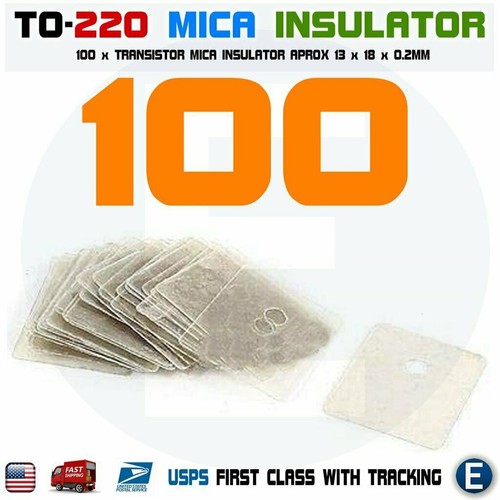 100 Stück TO-220 Dämmpad Folie Glimmer Isolator Pads - Wärmedämmung + Loch - Bild 1 von 2