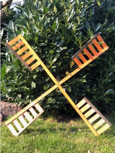 2xDARLUX Ersatz Flügel XL für Garten-Windmühle Windmühlenflügel Holz Braun 90 cm - Picture 2 of 3