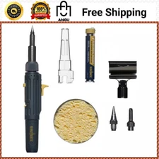 Cordless Pen Torch Butane Kit Adjustable Flame 7 Settings w/ Carrying Case