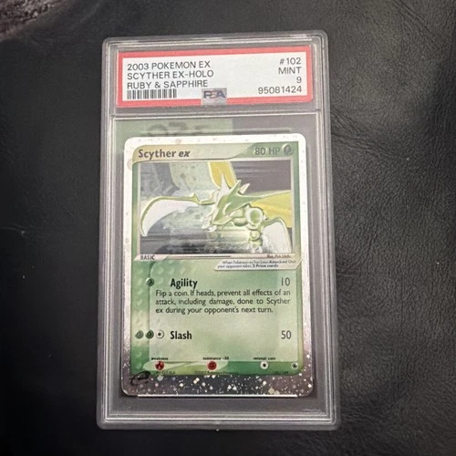 Pokémon Scyther ex Holo Ruby & Sapphire EX 102/109 2003 PSA 9